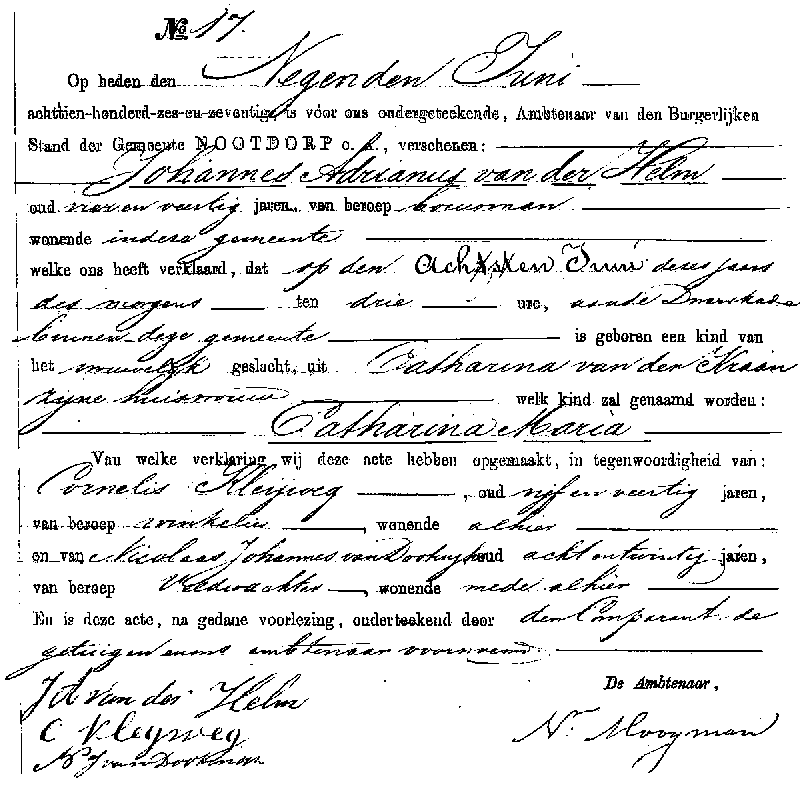 18760609 geb akte 17 Catharina M dv JA vd Helm - C vd Kraan